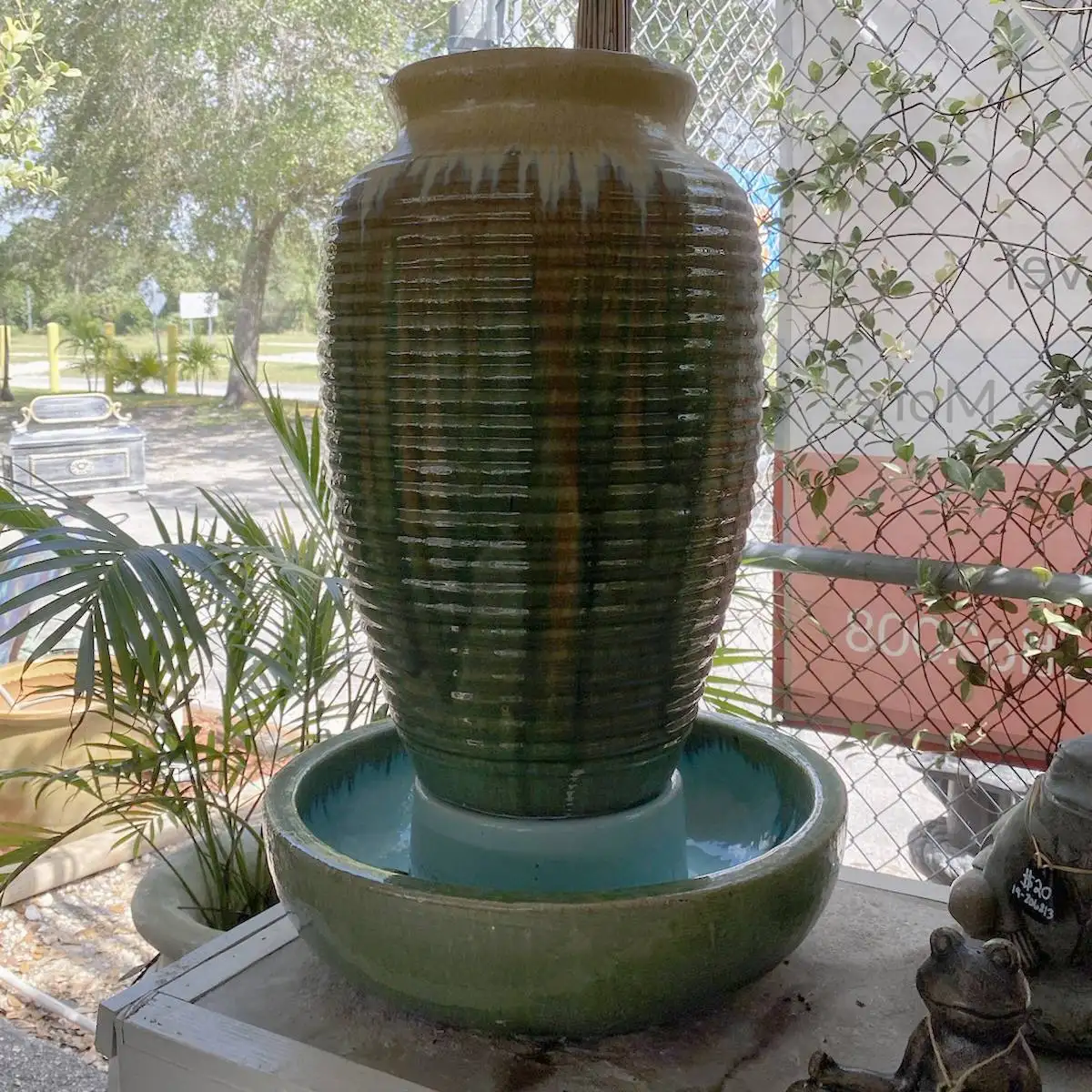 Ethans Courtyard and Patio | Bonita Springs | Large Outdoor Water Fountains, Waterfall Planter, and more